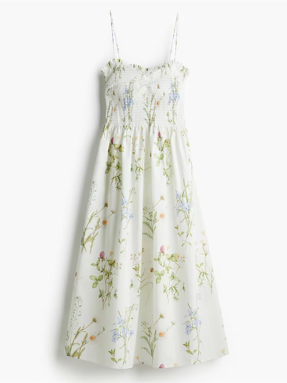 NWT H&M Floral Smocked Bodice Dress